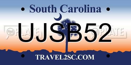 UJSB52 South Carolina License Plate
