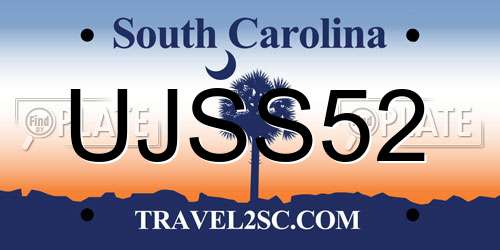 UJSS52 South Carolina License Plate