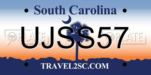 UJSS57 South Carolina License Plate