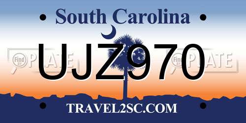 UJZ970 South Carolina License Plate