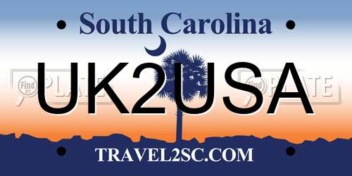 UK2USA South Carolina License Plate