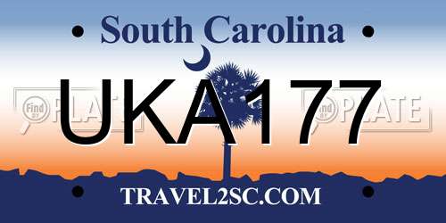 UKA177 South Carolina License Plate