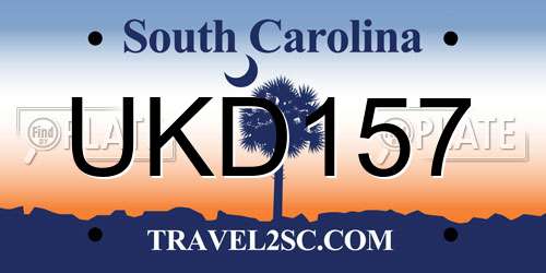 UKD157 South Carolina License Plate