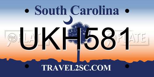 UKH581 South Carolina License Plate