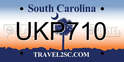 UKP710 South Carolina License Plate