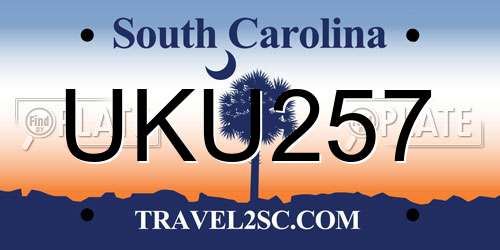 UKU257 South Carolina License Plate