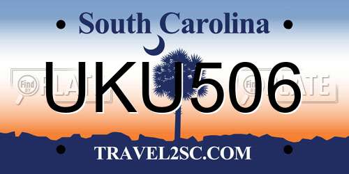 UKU506 South Carolina License Plate