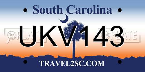 UKV143 South Carolina License Plate
