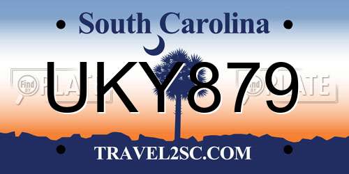 UKY879 South Carolina License Plate