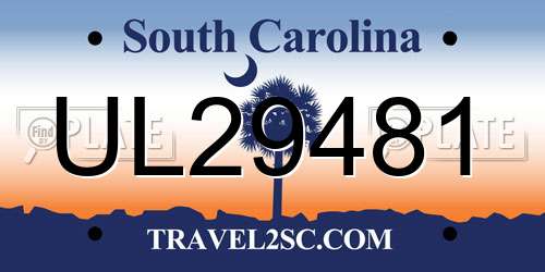 UL29481 South Carolina License Plate