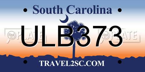 ULB373 South Carolina License Plate