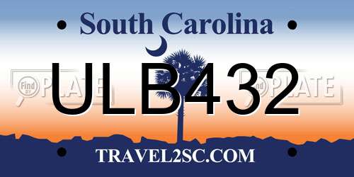 ULB432 South Carolina License Plate