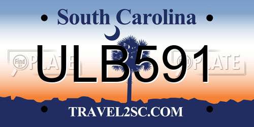 ULB591 South Carolina License Plate