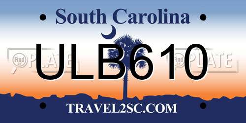 ULB610 South Carolina License Plate