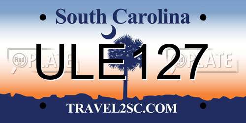 ULE127 South Carolina License Plate