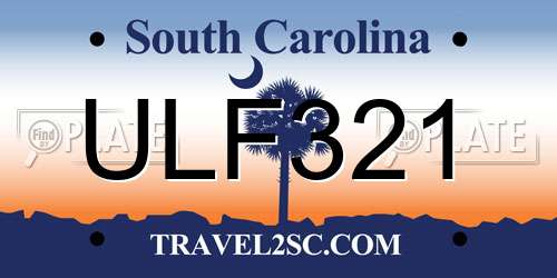 ULF321 South Carolina License Plate