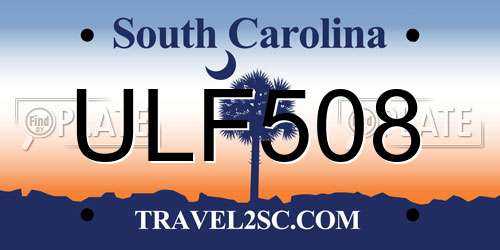 ULF508 South Carolina License Plate