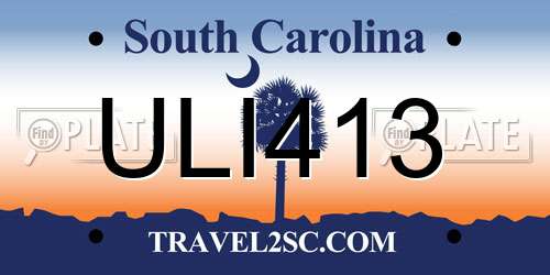 ULI413 South Carolina License Plate
