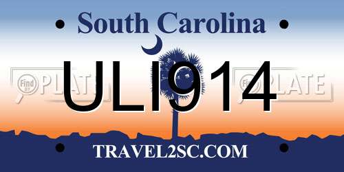 ULI914 South Carolina License Plate