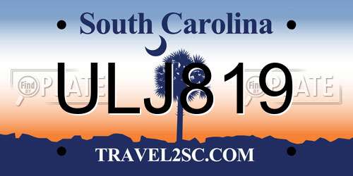 ULJ819 South Carolina License Plate