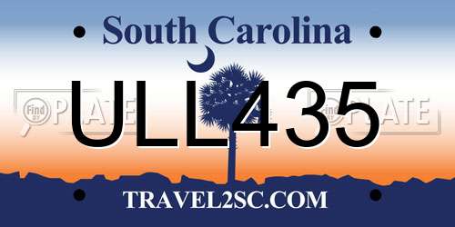 ULL435 South Carolina License Plate