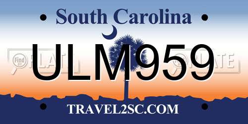 ULM959 South Carolina License Plate