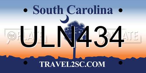 ULN434 South Carolina License Plate