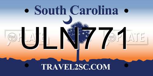 ULN771 South Carolina License Plate