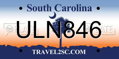 ULN846 South Carolina License Plate