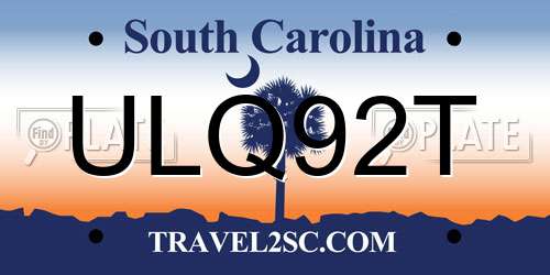 ULQ92T South Carolina License Plate