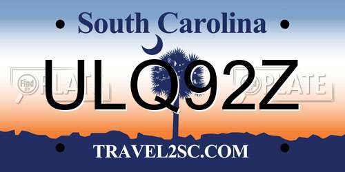 ULQ92Z South Carolina License Plate