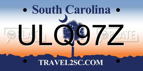 ULQ97Z South Carolina License Plate