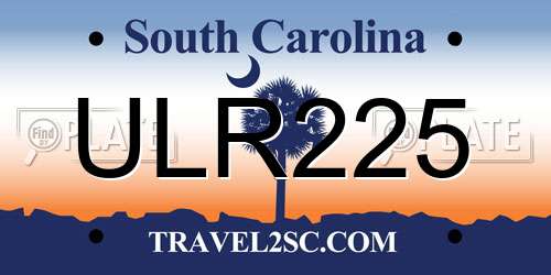 ULR225 South Carolina License Plate