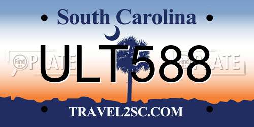 ULT588 South Carolina License Plate