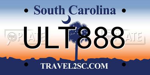 ULT888 South Carolina License Plate