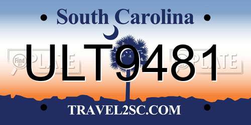 ULT9481 South Carolina License Plate