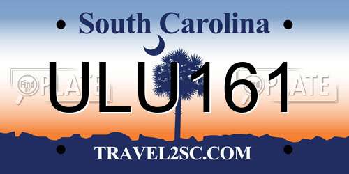 ULU161 South Carolina License Plate