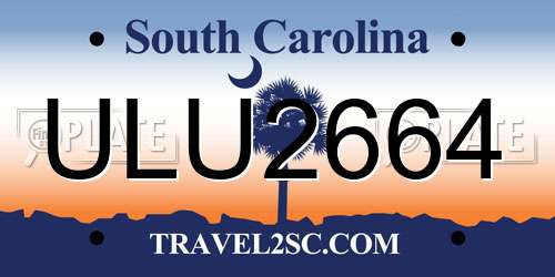 ULU2664 South Carolina License Plate