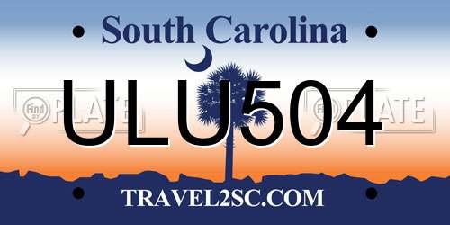 ULU504 South Carolina License Plate