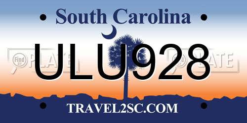ULU928 South Carolina License Plate