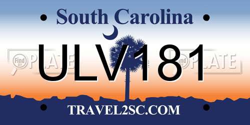 ULV181 South Carolina License Plate