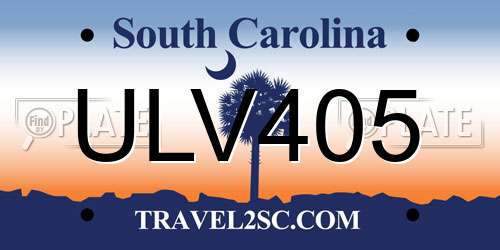 ULV405 South Carolina License Plate