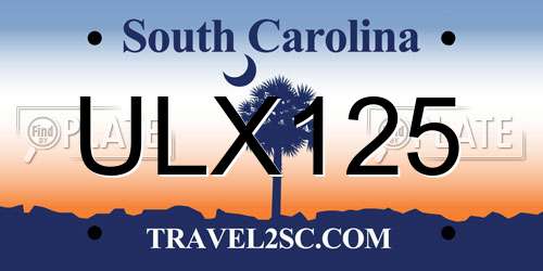 ULX125 South Carolina License Plate