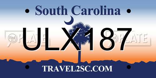 ULX187 South Carolina License Plate
