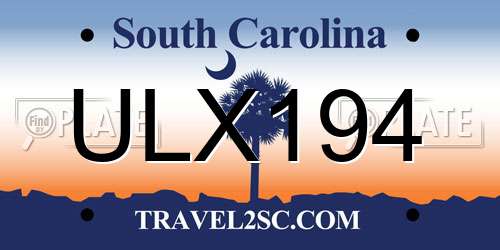 ULX194 South Carolina License Plate