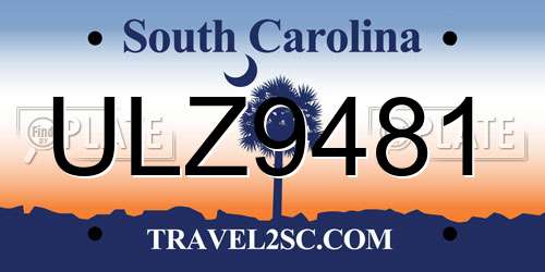 ULZ9481 South Carolina License Plate