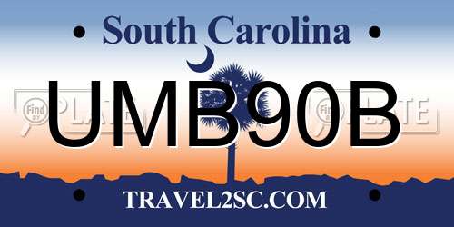UMB90B South Carolina License Plate