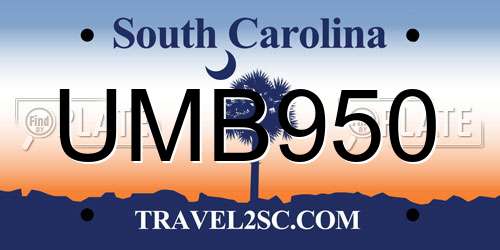 UMB950 South Carolina License Plate