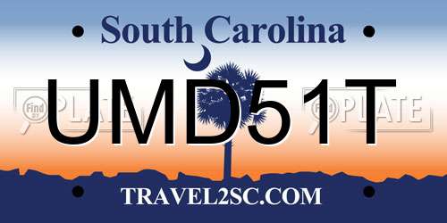 UMD51T South Carolina License Plate