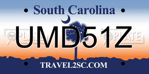 UMD51Z South Carolina License Plate